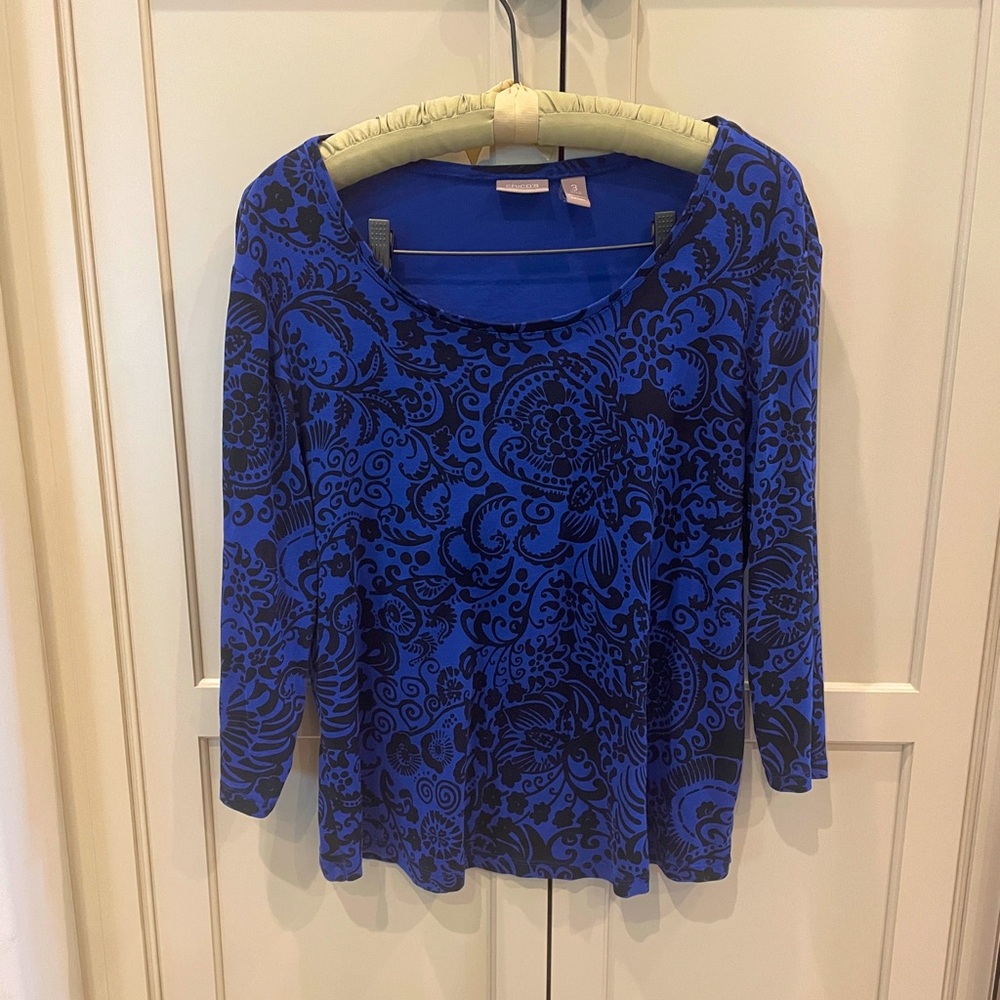 Chico’s Blue and Black Top